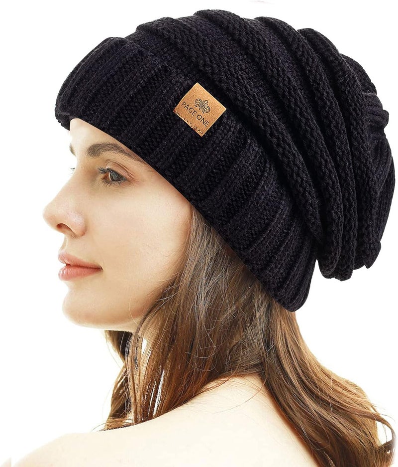 PAGE ONE Womens Winter Beanie Warm Cable Knit Hat Style Stretch Trendy Ribbed Chunky Cap - Image 5